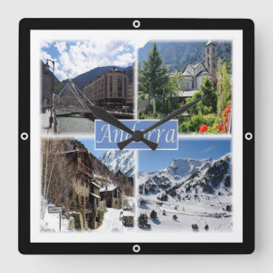 zAD003 ANDORRA, La Vella, mozaïek, Vierkante Klok