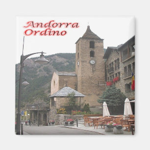 zAD008 Andorra, ORDINO Plaça Major, Koelkast Magneet
