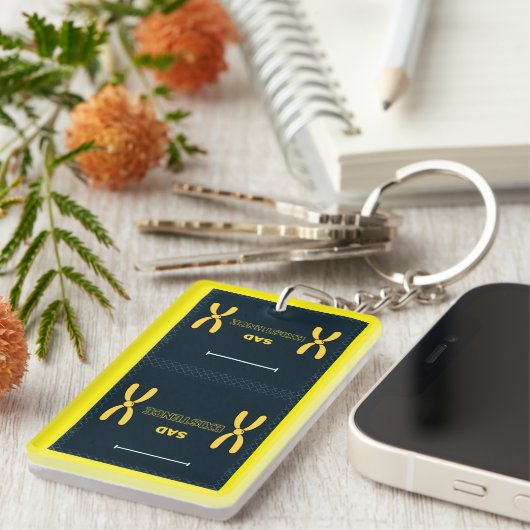 Zad aanwezigheid Acrylische Sleutelhanger (Voorkant Rechts)