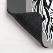 Zad leeuw zwarte en witte grijze achtergrond muismat (Hoek)