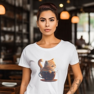 Zad Oranje tablet in koffie T-shirt