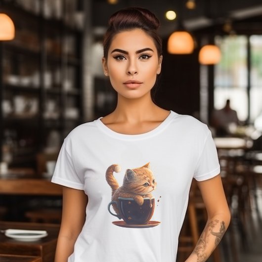 Zad Oranje tablet in koffie T-shirt