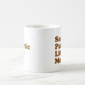 Zad, zielig klein Man. Koffiemok (Center)