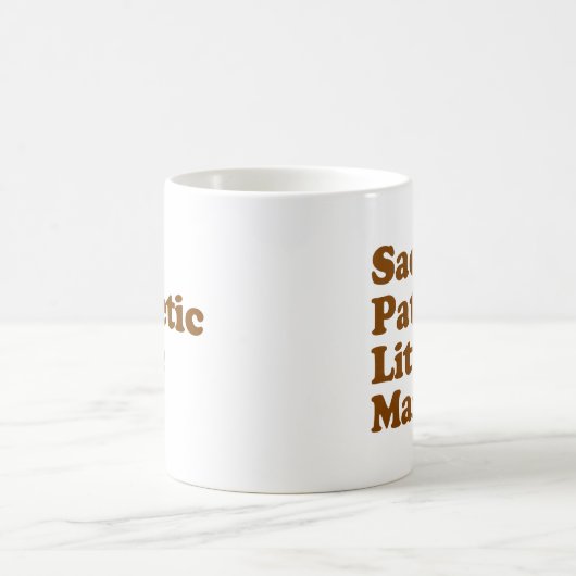 Zad, zielig klein Man. Koffiemok (Center)