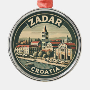 Zadar Kroatië Illustratie Travel Art Badge Metalen Ornament