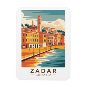 Zadar Kroatië Illustratie Travel Art Vintage Magneet