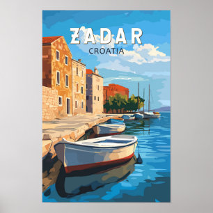 Zadar Kroatië Reizen Kunst Vintage Poster