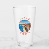 Zadar Kroatië Retro Distressed Circle Glas (Voorkant)