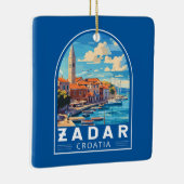 Zadar Kroatië Travel Art Embleem Keramisch Ornament (Rechts)