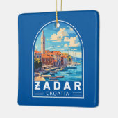Zadar Kroatië Travel Art Embleem Keramisch Ornament (Links)