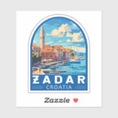 Zadar Kroatië Travel Art Embleem Sticker (Vel)