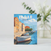 Zadar Kroatië Travel Art Vintage Briefkaart (Staand voorkant)