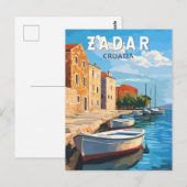 Zadar Kroatië Travel Art Vintage Briefkaart (Voorkant / Achterkant)