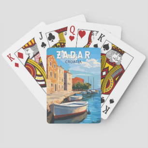 Zadar Kroatië Travel Art Vintage Pokerkaarten