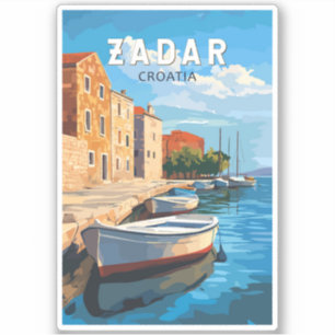 Zadar Kroatië Travel Art Vintage Sticker