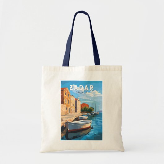 Zadar Kroatië Travel Art Vintage Tote Bag (Voorkant)