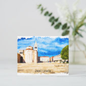 Zadar Kroatië Waterverf Panorama Uitzicht Briefkaart (Staand voorkant)