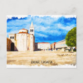 Zadar Kroatië Waterverf Panorama Uitzicht Briefkaart (Voorkant)