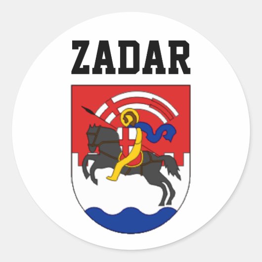 Zadar-wapen (Kroatië) Ronde Sticker (Voorkant)