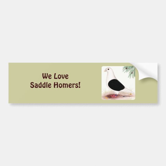 Zaddle Homer Pigeon Bumpersticker (Voorkant)