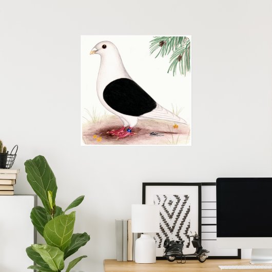 Zaddle Homer Pigeon Poster (Thuiskantoor)