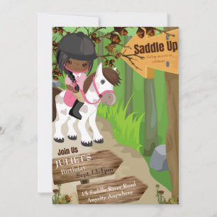 Zaddle Up Birthday Invitation (Girl)