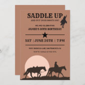 Zaddle Up Cowboy Birthday Uitnodiging (Voorkant / Achterkant)