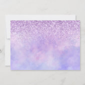 Zaddle up Horse Lover Floral Paars  Glitter Kaart (Achterkant)