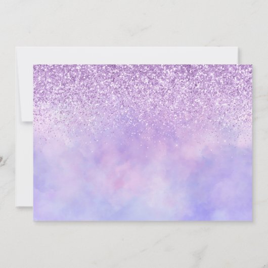 Zaddle up Horse Lover Floral Paars  Glitter Kaart (Achterkant)