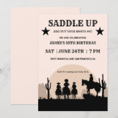 Zaddle up Wild Cowboy Birthday Uitnodiging (Voorkant / Achterkant)