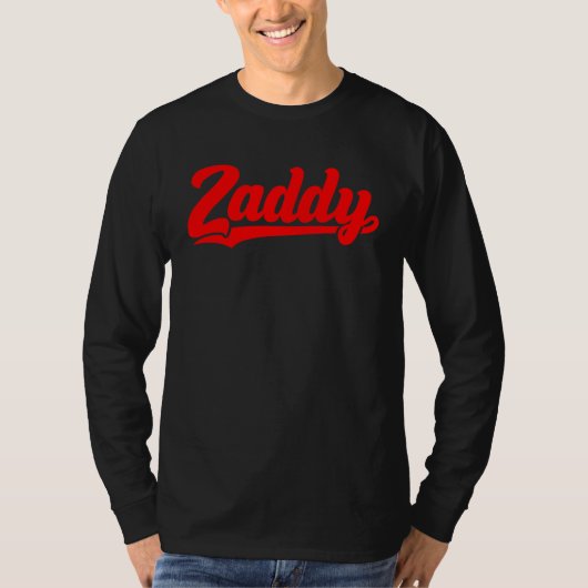 Zaddy retro player typography fashion pocket t-shirt (Voorkant)
