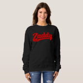 Zaddy retro player typography fashion pocket trui (Voorkant volledig)
