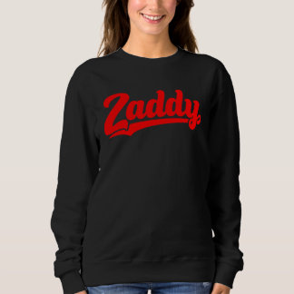 Zaddy retro player typography fashion pocket trui