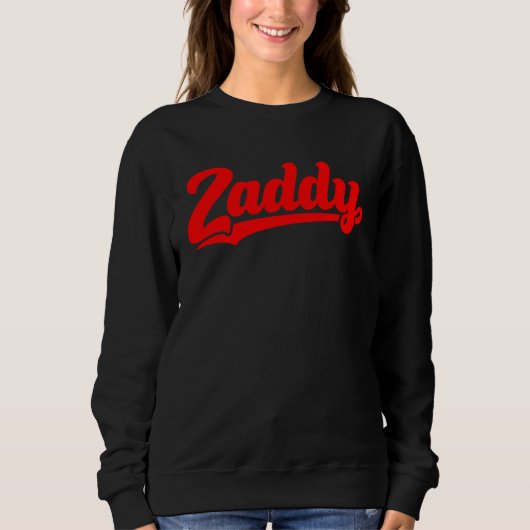 Zaddy retro player typography fashion pocket trui (Voorkant)