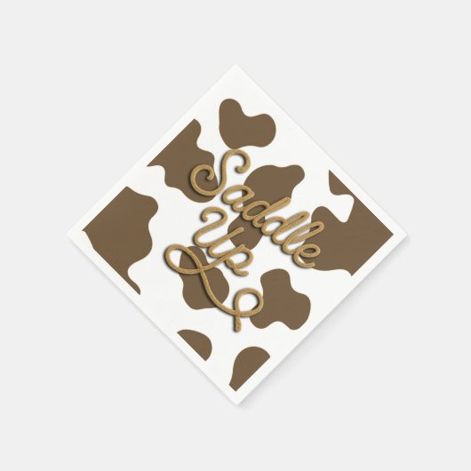 Zadel Aan Bruine Koe Land Westerse Rodeoparty Servet (Hoek)