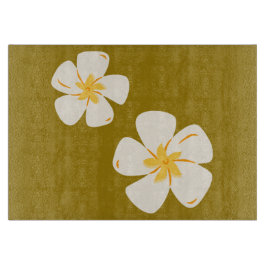 Zadel Bruin, Wit Orchidee Glas Snijplank