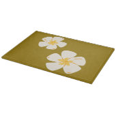 Zadel Bruin, Wit Orchidee Glas Snijplank (Hoek)