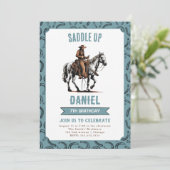 Zadel Cowboy verjaardag op Kaart (Staand voorkant)