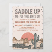 Zadel Cowboy Westerne Verjaardagslaarzen op Kaart (Voorkant)