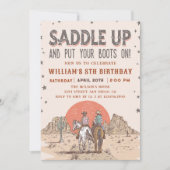 Zadel Cowboy Westerne Verjaardagslaarzen op Kaart (Voorkant)