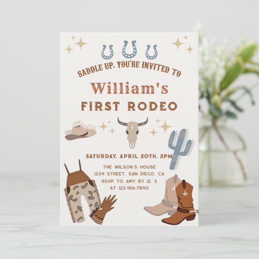 Zadel Cowboy Wild West Rodeo Verjaardag op Kaart (Staand voorkant)