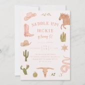 Zadel Cowgirl verjaardagsfeestje op Kaart (Voorkant)