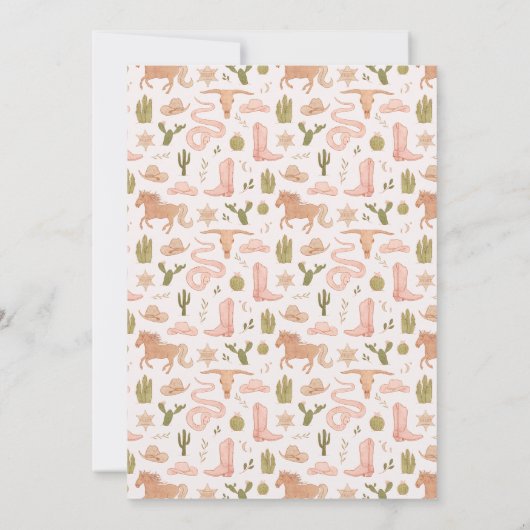 Zadel Cowgirl verjaardagsfeestje op Kaart (Achterkant)