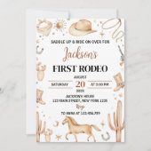Zadel de eerste Rodeo verjaardagsuitnodiging op Kaart (Voorkant)