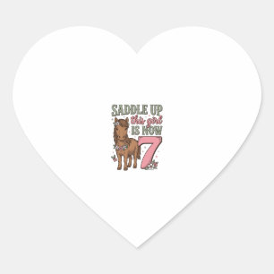 Zadel deze meid is nu 7 paard verjaardag shirt hart sticker