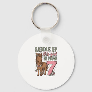 Zadel deze meid is nu 7 paard verjaardag shirt sleutelhanger