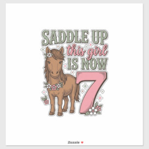 Zadel deze meid is nu 7 paard verjaardag shirt sticker