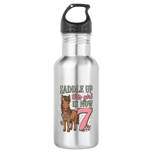 Zadel deze meid is nu 7 paard verjaardagsshirt waterfles