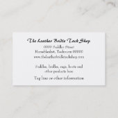 Zadel- en tackshop visitekaartje (Achterkant)