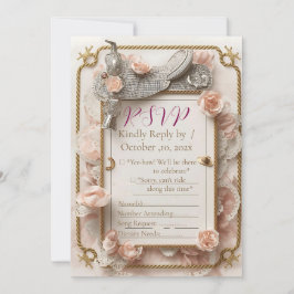 Zadel & Glans – Western Bruiloft RSVP Kaart